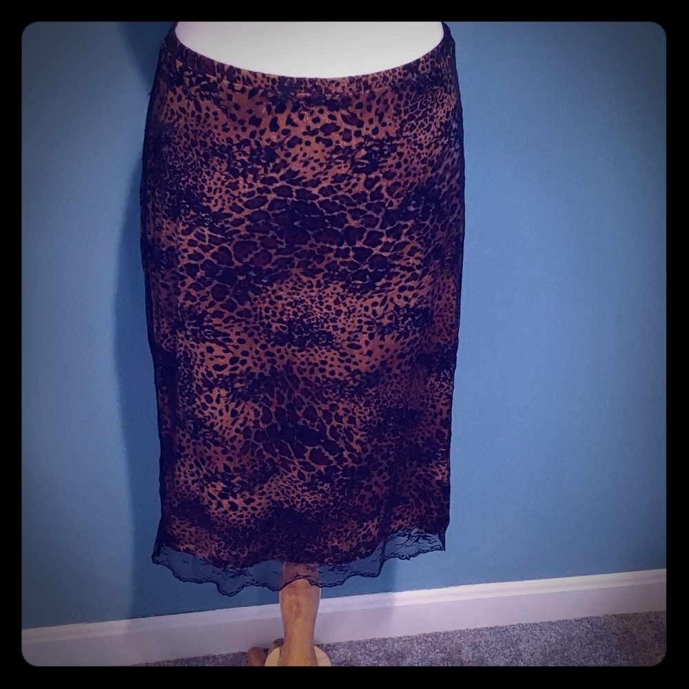 Express leopard print skirt